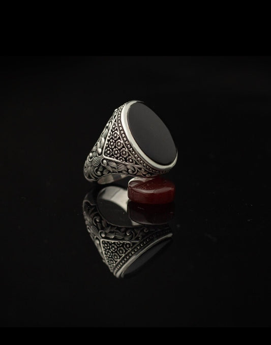 Aqeeq Yamani silver ring